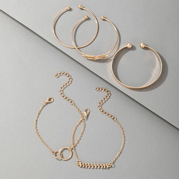 2/$21 Fashionable Leaf Bracelet Set - Picture 2 of 5